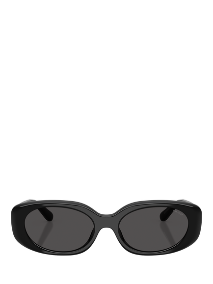 Coach HC8443 Women's Oval Sunglasses, Black/Grey - view 2, Black/Grey