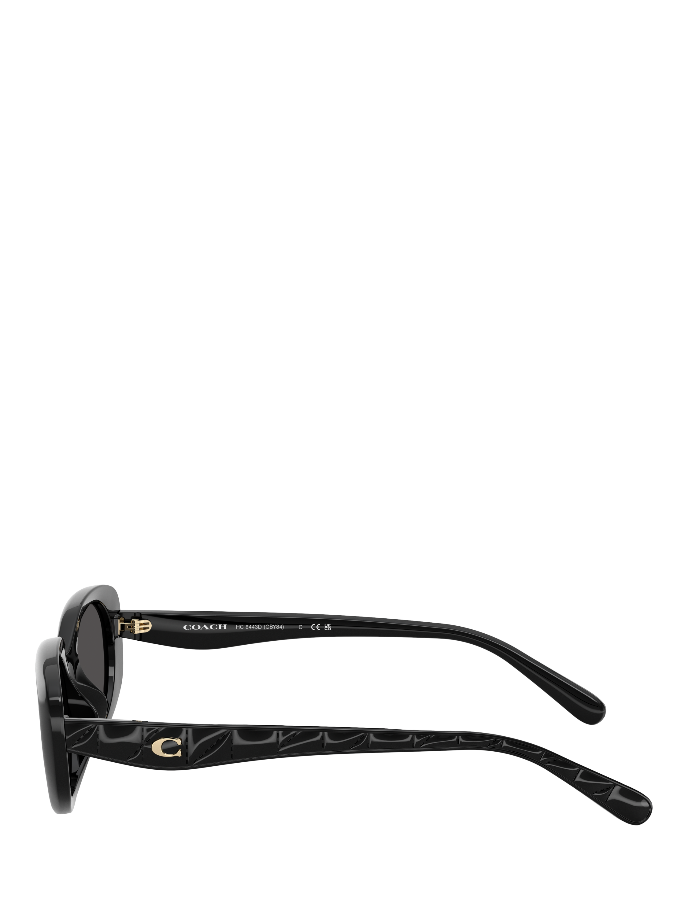 Product image 3 of 5, which shows Coach HC8443 Women's Oval Sunglasses, Black/Grey