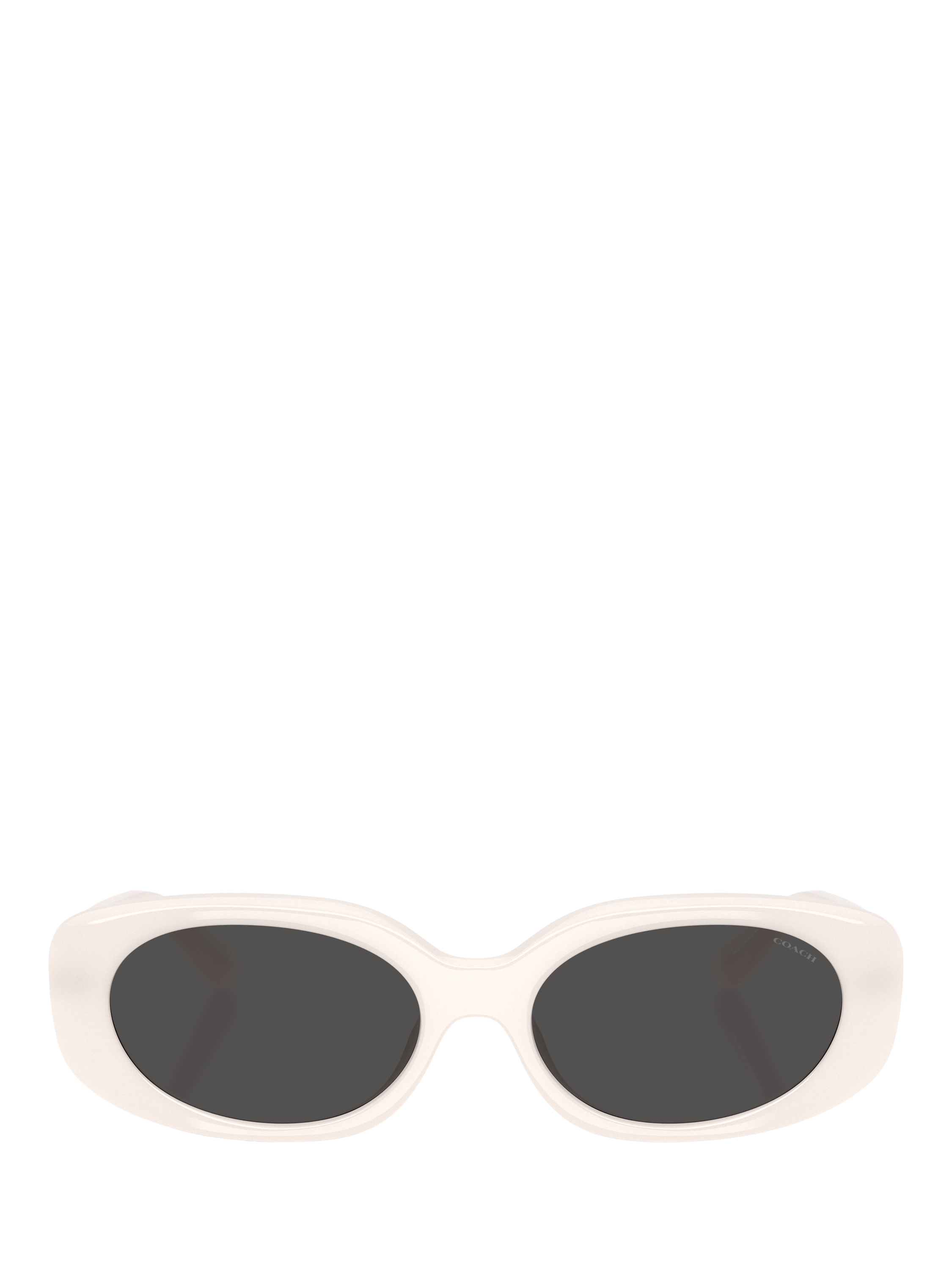 Product image 2 of 5, which shows Coach HC8443 Women's Oval Sunglasses, Milky Cloud/Grey