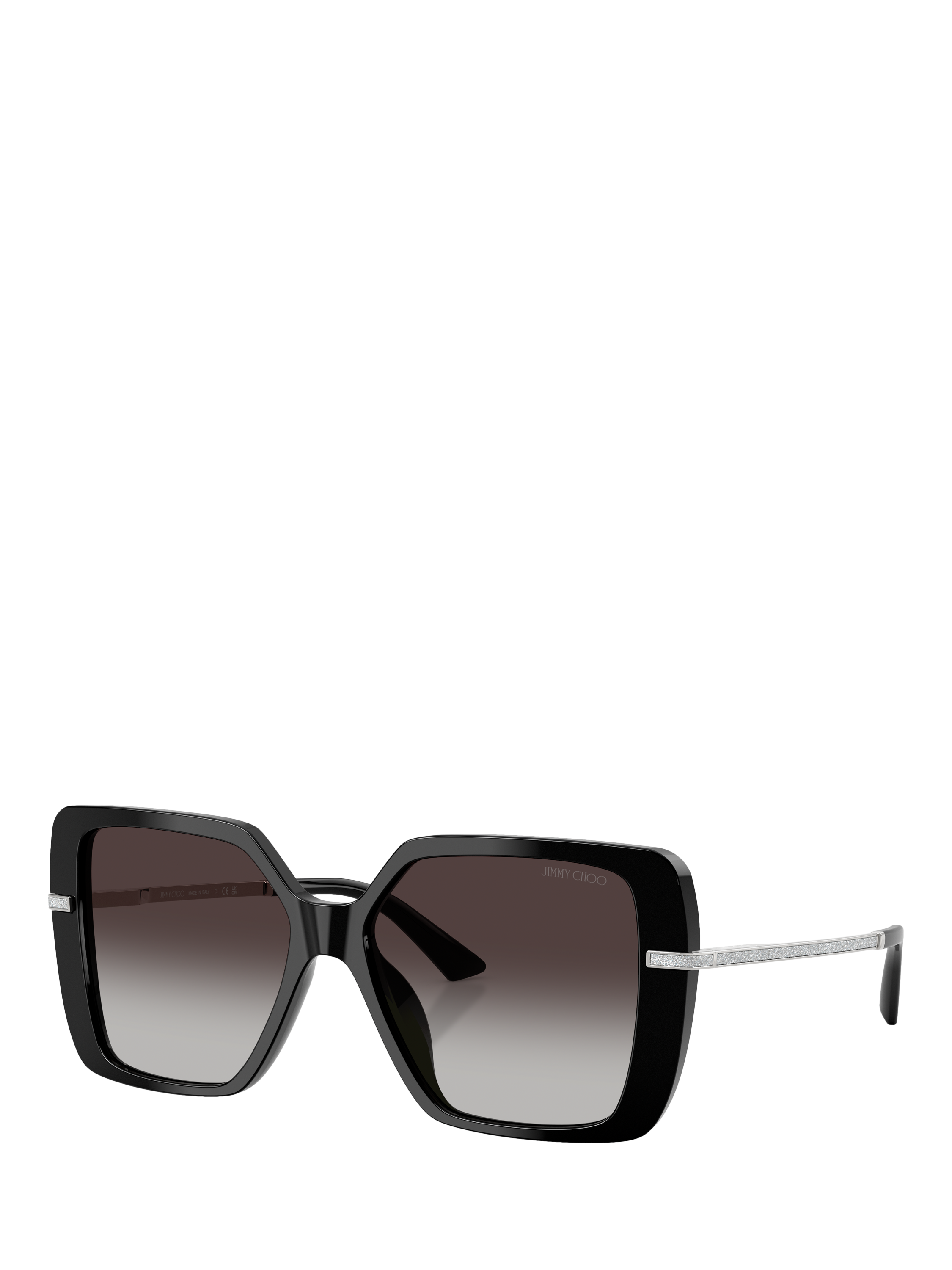 Product image 1 of 5, which shows Jimmy Choo JC5048 Women's Square Sunglasses, Black/Grey Gradient