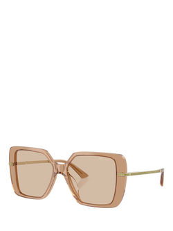 Jimmy Choo JC5048 Women's Square Sunglasses, Transparent Tan/Brown, Transparent Tan/Brown