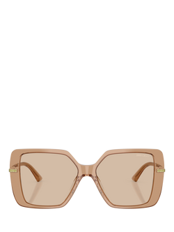 Jimmy Choo JC5048 Women's Square Sunglasses, Transparent Tan/Brown - view 2, Transparent Tan/Brown