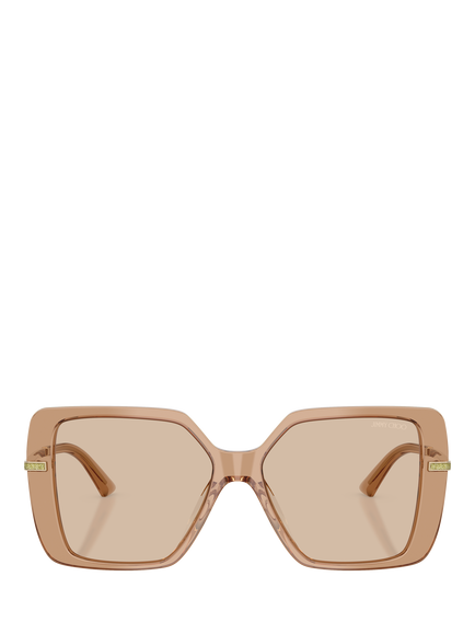 Jimmy Choo JC5048 Women's Square Sunglasses, Transparent Tan/Brown - view 2, Transparent Tan/Brown