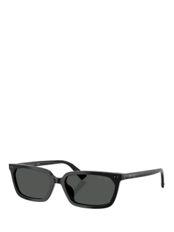 Jimmy Choo JC5050 Women's Rectangular Sunglasses, Black, Black