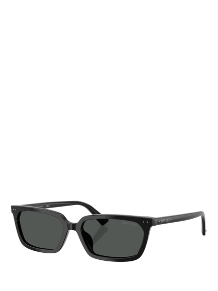 Jimmy Choo JC5050 Women's Rectangular Sunglasses, Black, Black