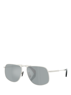 Moncler ME4014 Unisex Aviator Sunglasses, Matte Silver, Matte Silver
