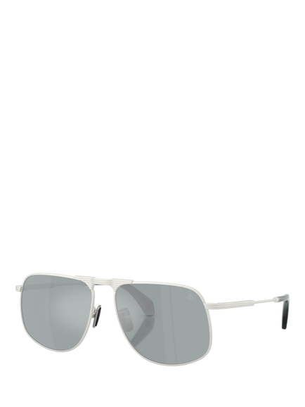 Moncler ME4014 Unisex Aviator Sunglasses, Matte Silver, Matte Silver