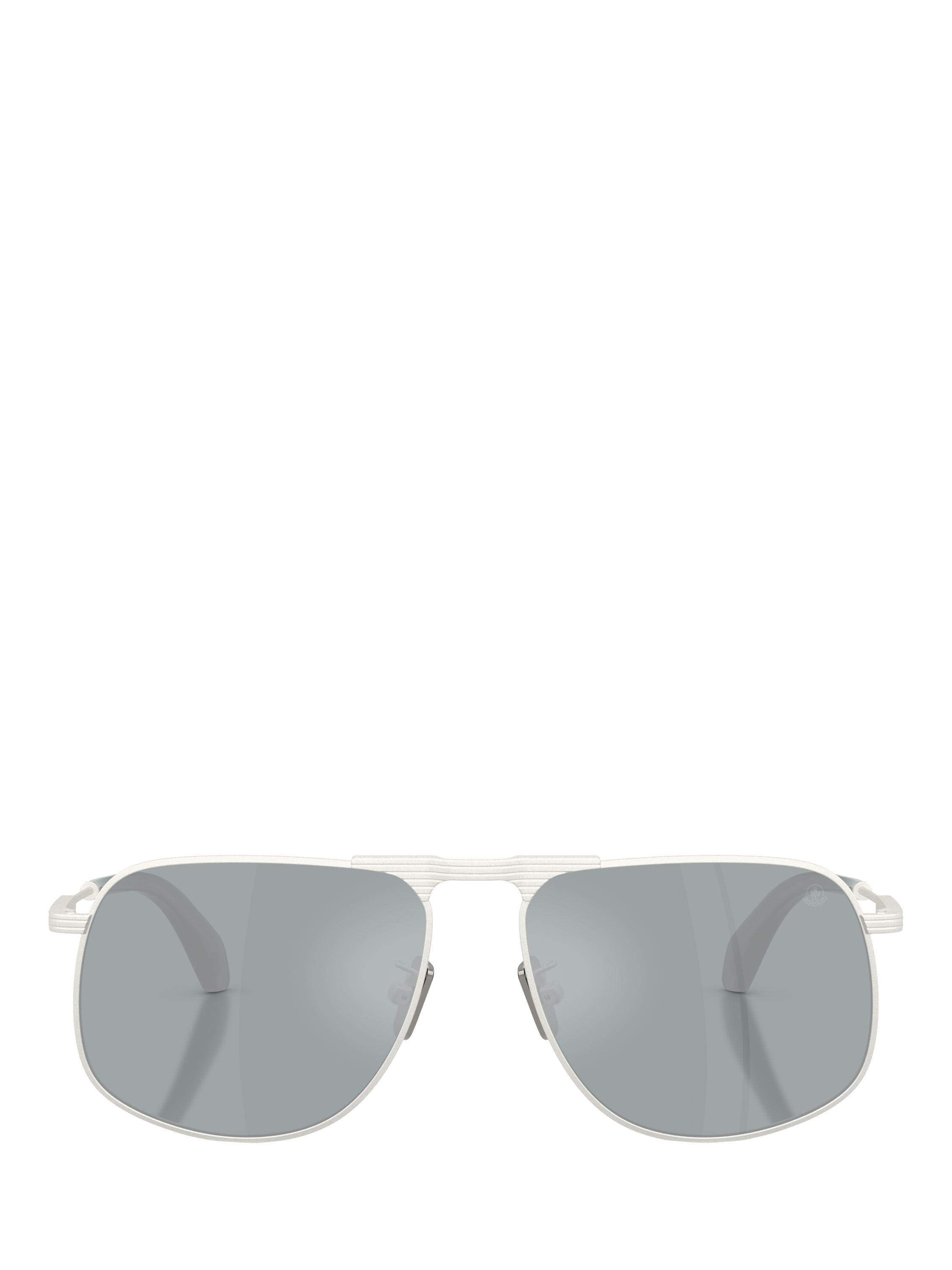 Product image 2 of 5, which shows Moncler ME4014 Unisex Aviator Sunglasses, Matte Silver