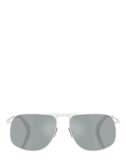 Moncler ME4014 Unisex Aviator Sunglasses, Matte Silver - view 2, Matte Silver