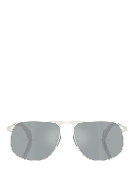 Moncler ME4014 Unisex Aviator Sunglasses, Matte Silver - view 2, Matte Silver