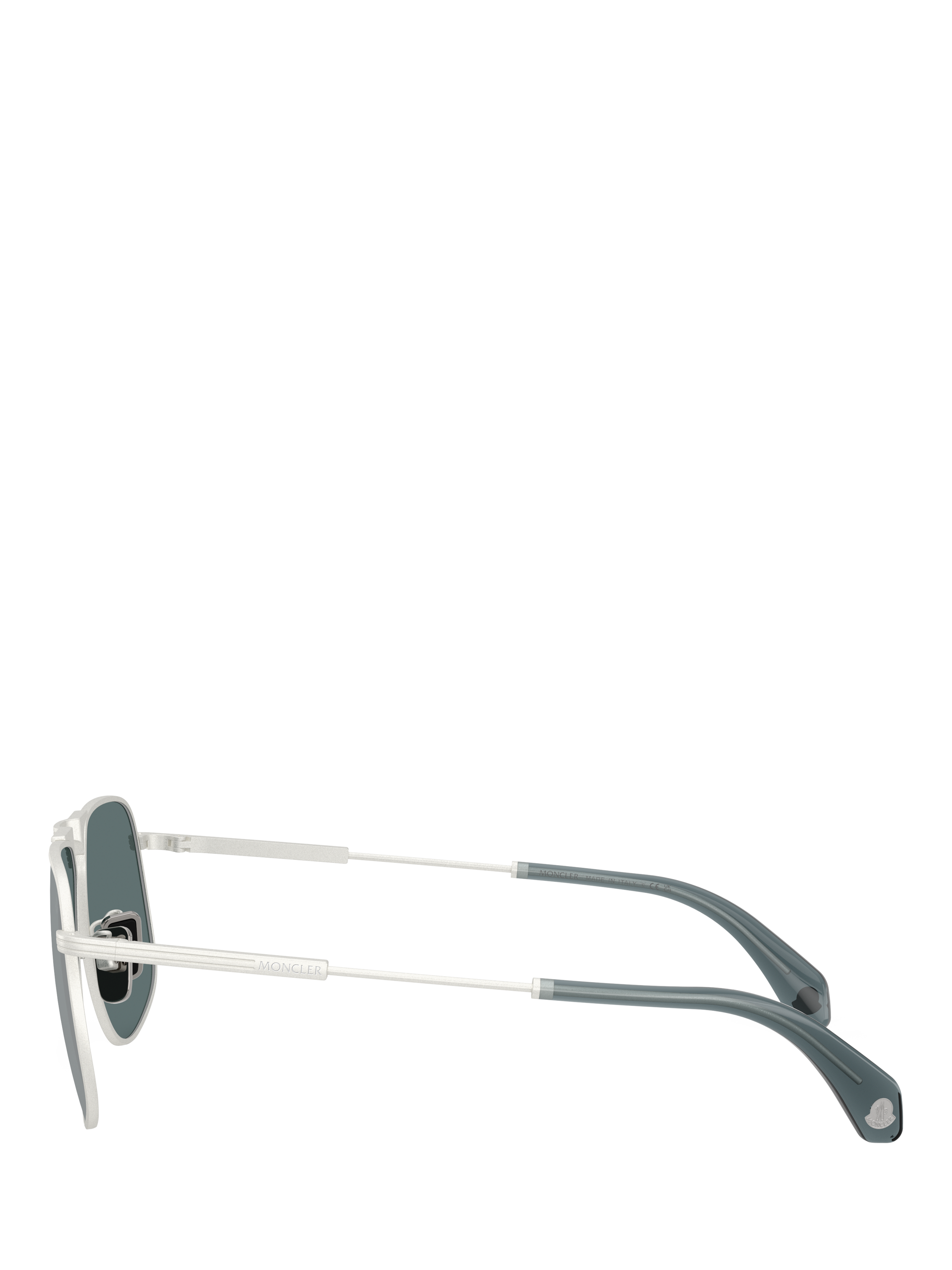 Product image 3 of 5, which shows Moncler ME4014 Unisex Aviator Sunglasses, Matte Silver