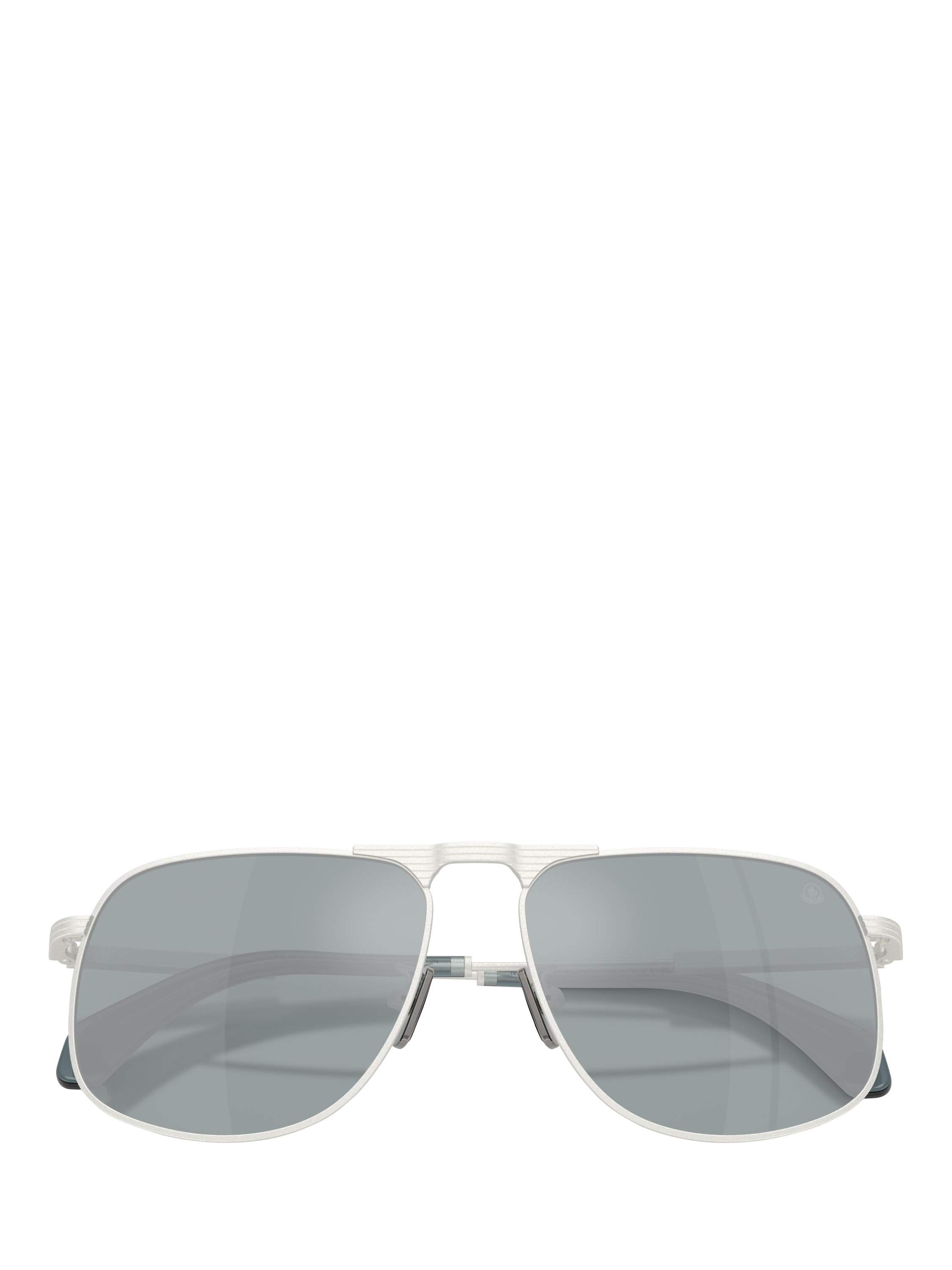 Product image 5 of 5, which shows Moncler ME4014 Unisex Aviator Sunglasses, Matte Silver