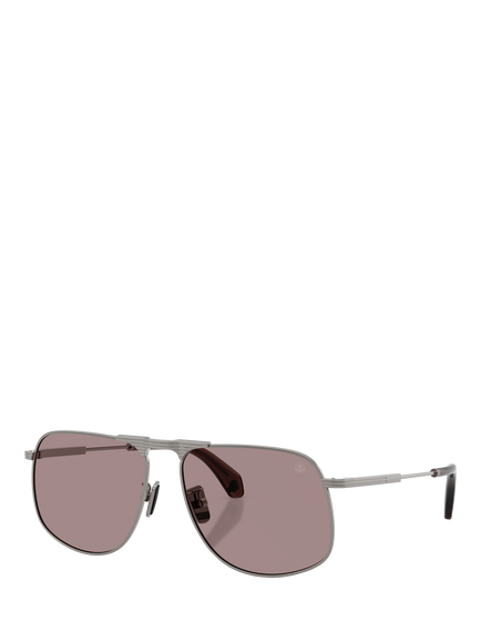 Moncler ME4014 Unisex Aviator Sunglasses, Gunmetal, Gunmetal