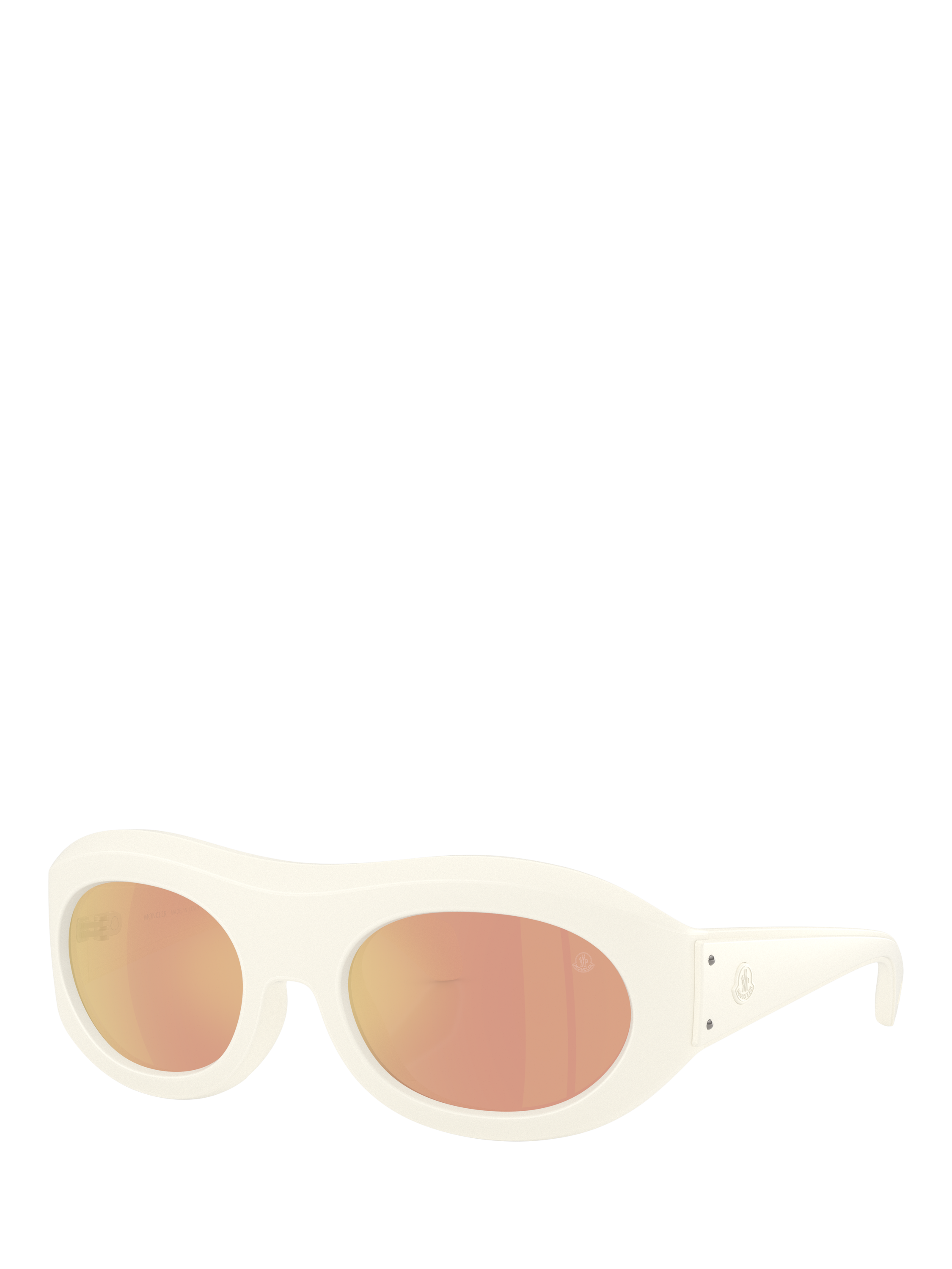 Product image 1 of 5, which shows Moncler ME8015 Unisex Oval Sunglasses, Vanilla