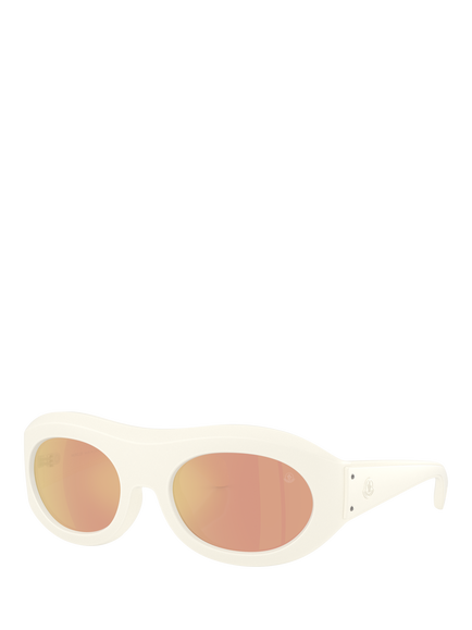 Moncler ME8015 Unisex Oval Sunglasses, Vanilla, Vanilla