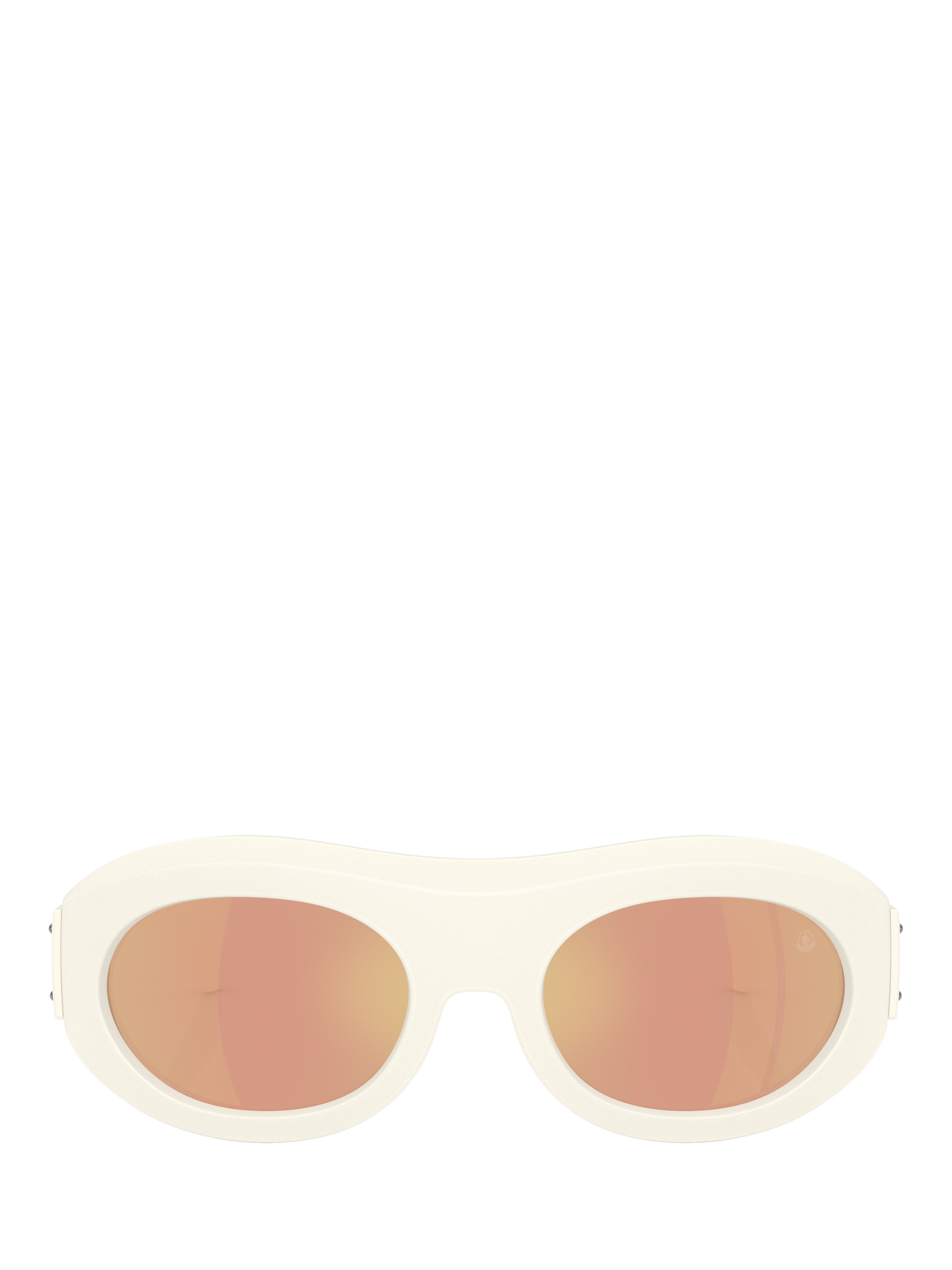 Product image 2 of 5, which shows Moncler ME8015 Unisex Oval Sunglasses, Vanilla
