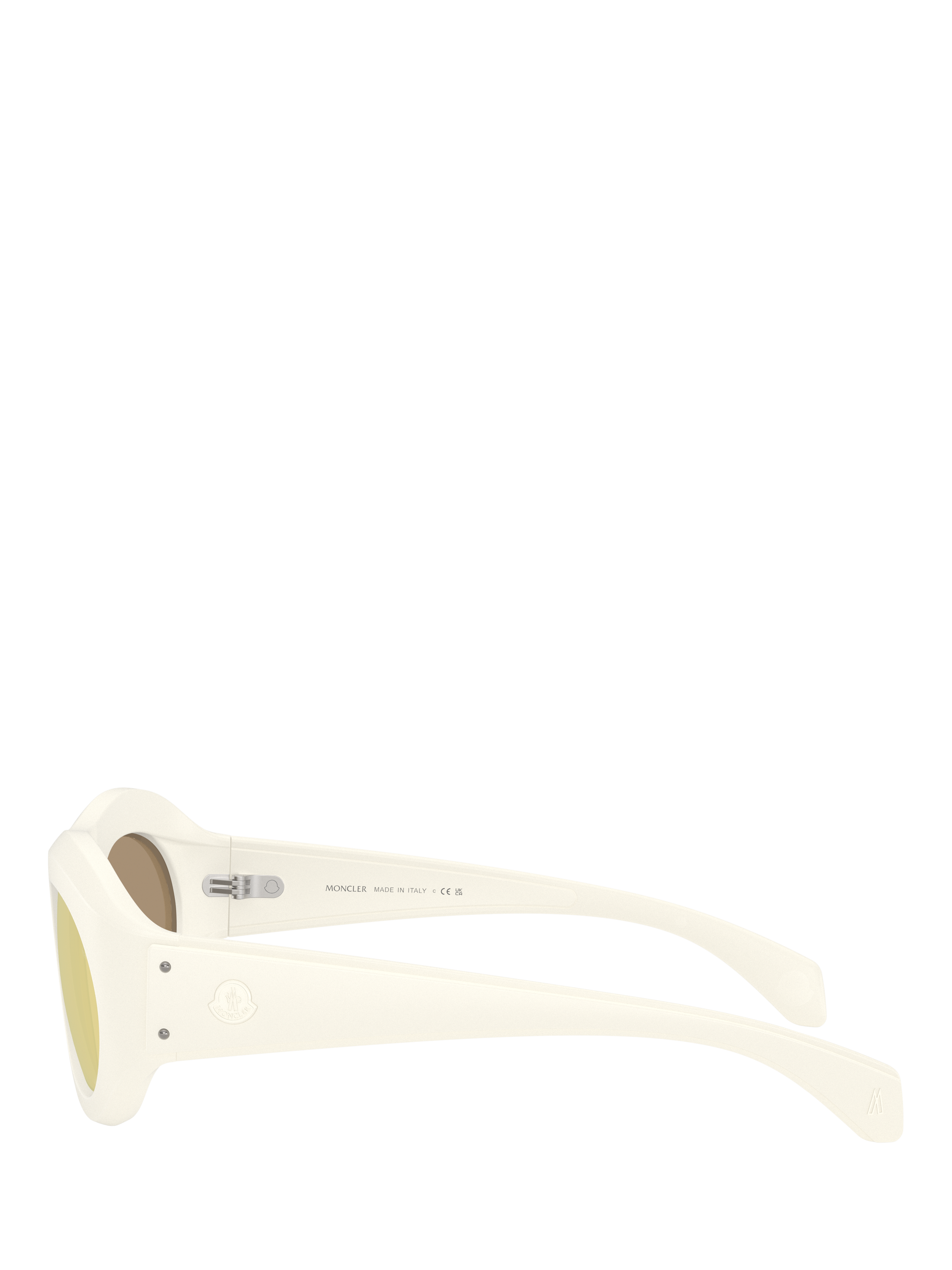 Product image 3 of 5, which shows Moncler ME8015 Unisex Oval Sunglasses, Vanilla