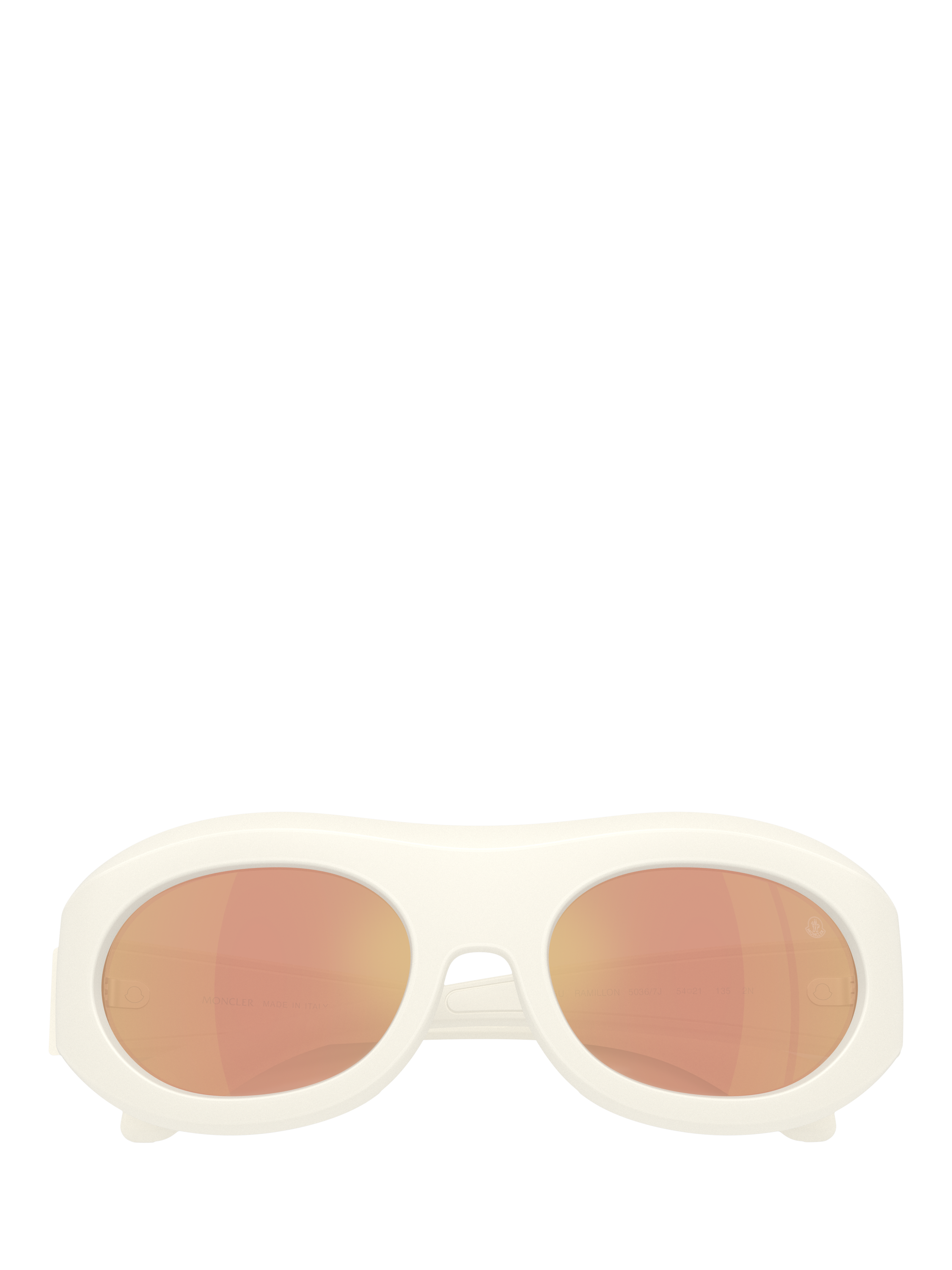 Product image 5 of 5, which shows Moncler ME8015 Unisex Oval Sunglasses, Vanilla