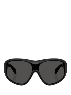 Moncler ME8016 Unisex Oval Sunglasses, Matte Black - view 2, Matte Black