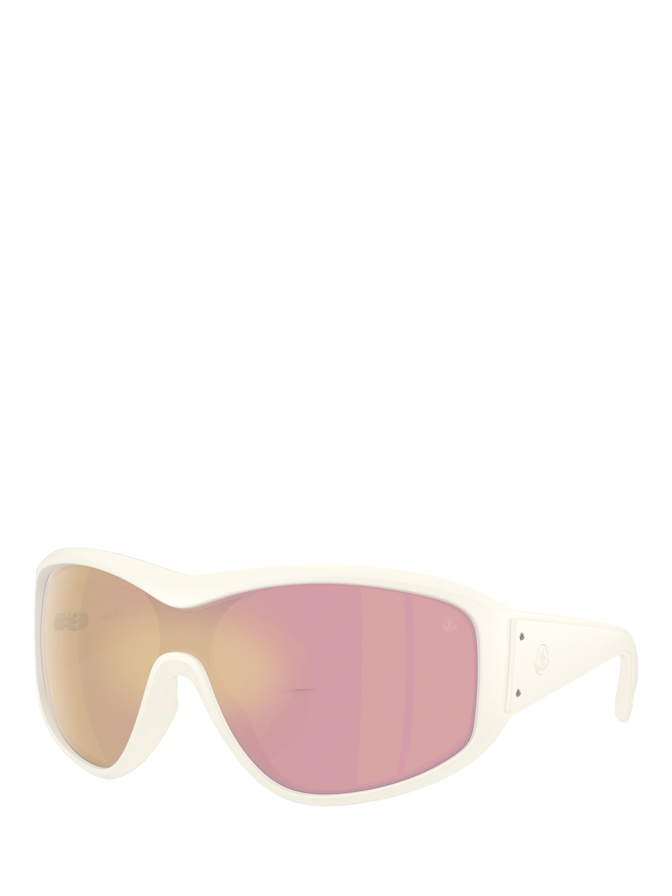 Product image 1 of 5, which shows Moncler ME8016 Unisex Wrap Sunglasses, Vanilla