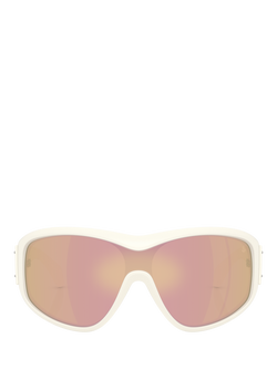 Moncler ME8016 Unisex Wrap Sunglasses, Vanilla - view 2, Vanilla