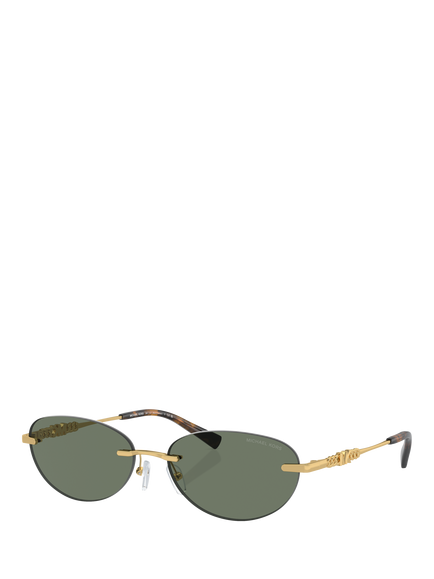 Michael Kors MK1151 Women's Oval Sunglasses, Gold/Green, Gold/Green