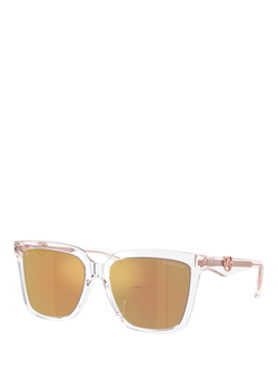 Michael Kors MK2256U Women Polarised Square Sunglasses, Clear/Pink, Clear/Pink