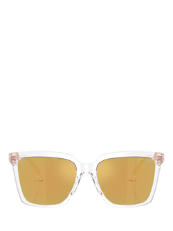 Michael Kors MK2256U Women Polarised Square Sunglasses, Clear/Pink - view 2, Clear/Pink