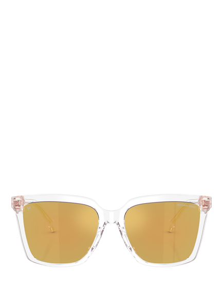 Michael Kors MK2256U Women Polarised Square Sunglasses, Clear/Pink - view 2, Clear/Pink