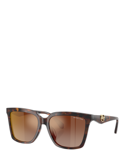 Michael Kors MK2256 Women's Square Glasses, Brown, Brown/Brown
