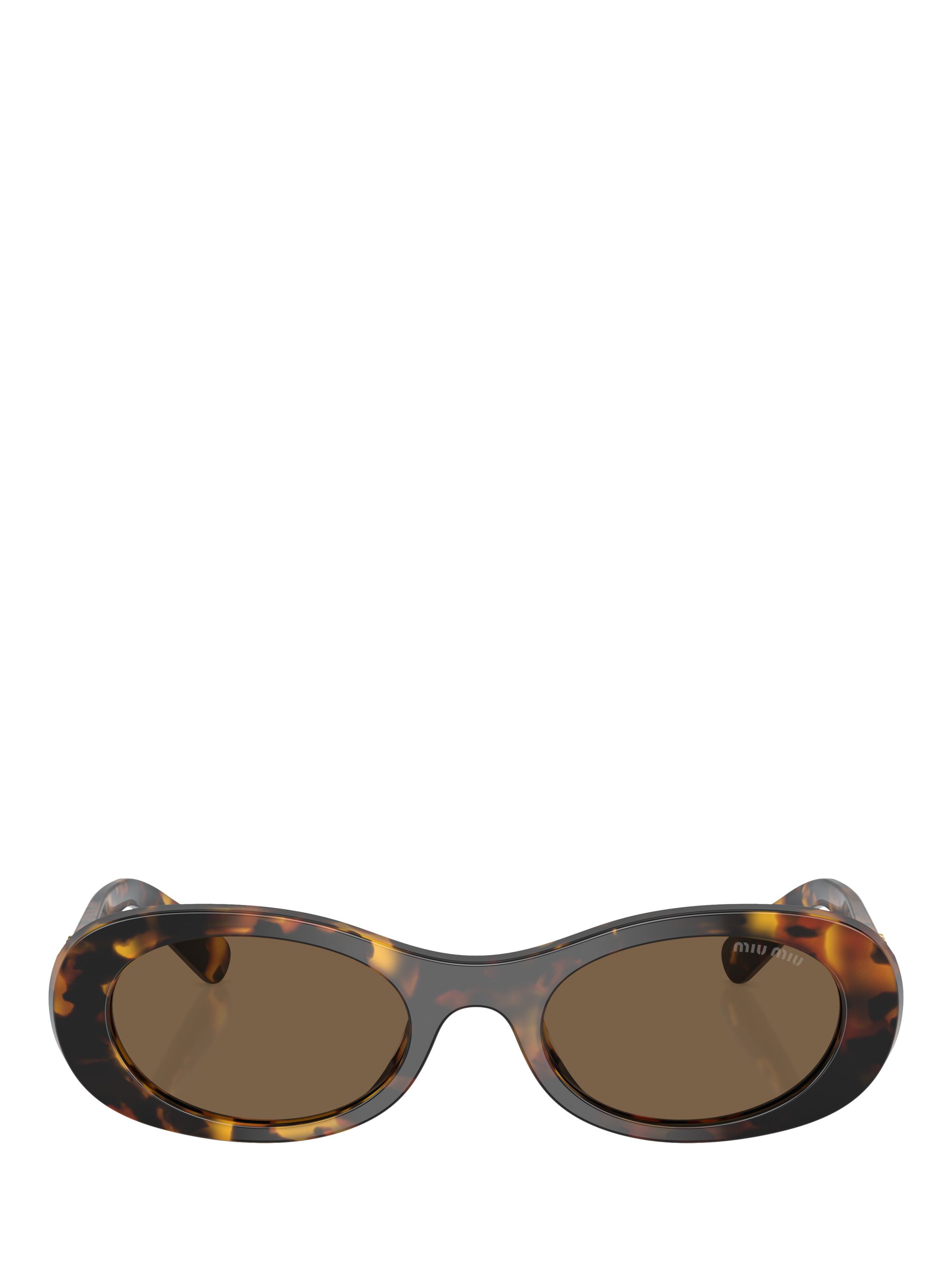 Miu Miu MU 06ZSV Women's Oval Sunglasses, Havana/Brown