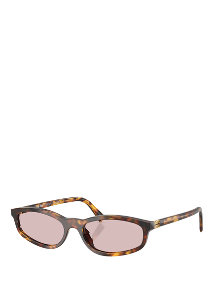 Miu Miu MU A06S Women's Irregular Sunglasses, Havana/Pink, Havana/Pink