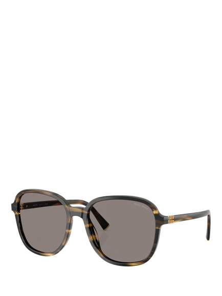 Miu Miu MU B01S25 Women's Pillow Sunglasses, Loden/Brown, Loden/Brown