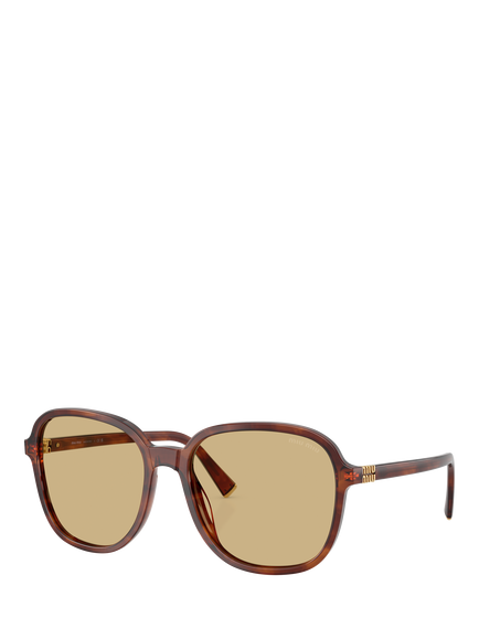Miu Miu MU B01S26 Women's Pillow Sunglasses, Tobacco/Brown, Tobacco/Brown
