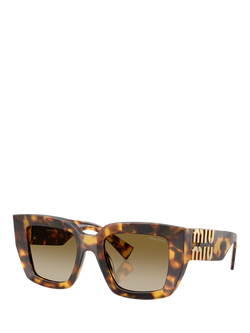 Miu Miu MU B05S14 Women's Square Sunglasses, Honey Havana/Brown, Honey Havana/Brown