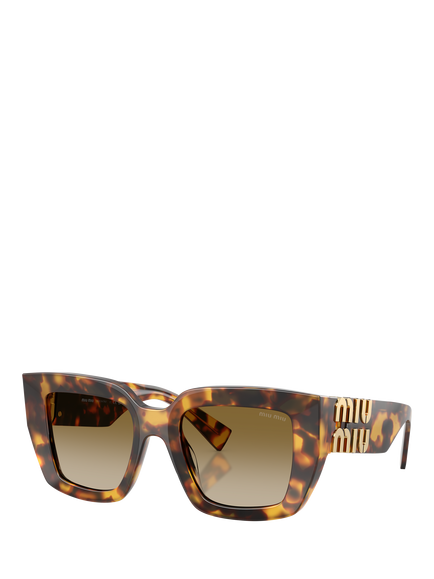 Miu Miu MU B05S14 Women's Square Sunglasses, Honey Havana/Brown, Honey Havana/Brown