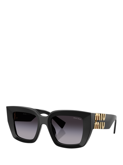 Miu Miu MU B05S1 Women's Square Sunglasses, Black/Grey Gradient, Black/Grey Gradient