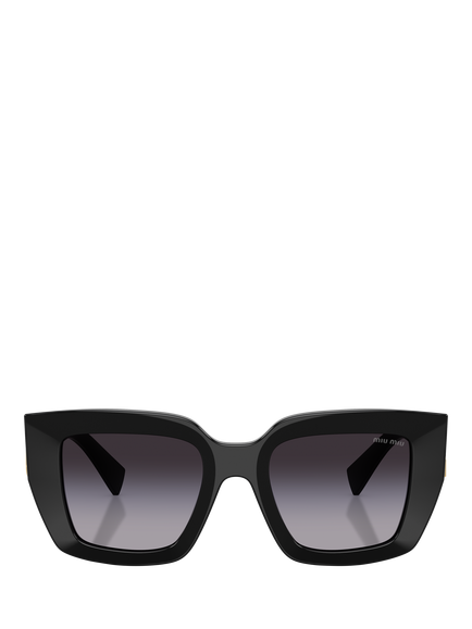 Miu Miu MU B05S1 Women's Square Sunglasses, Black/Grey Gradient - view 2, Black/Grey Gradient