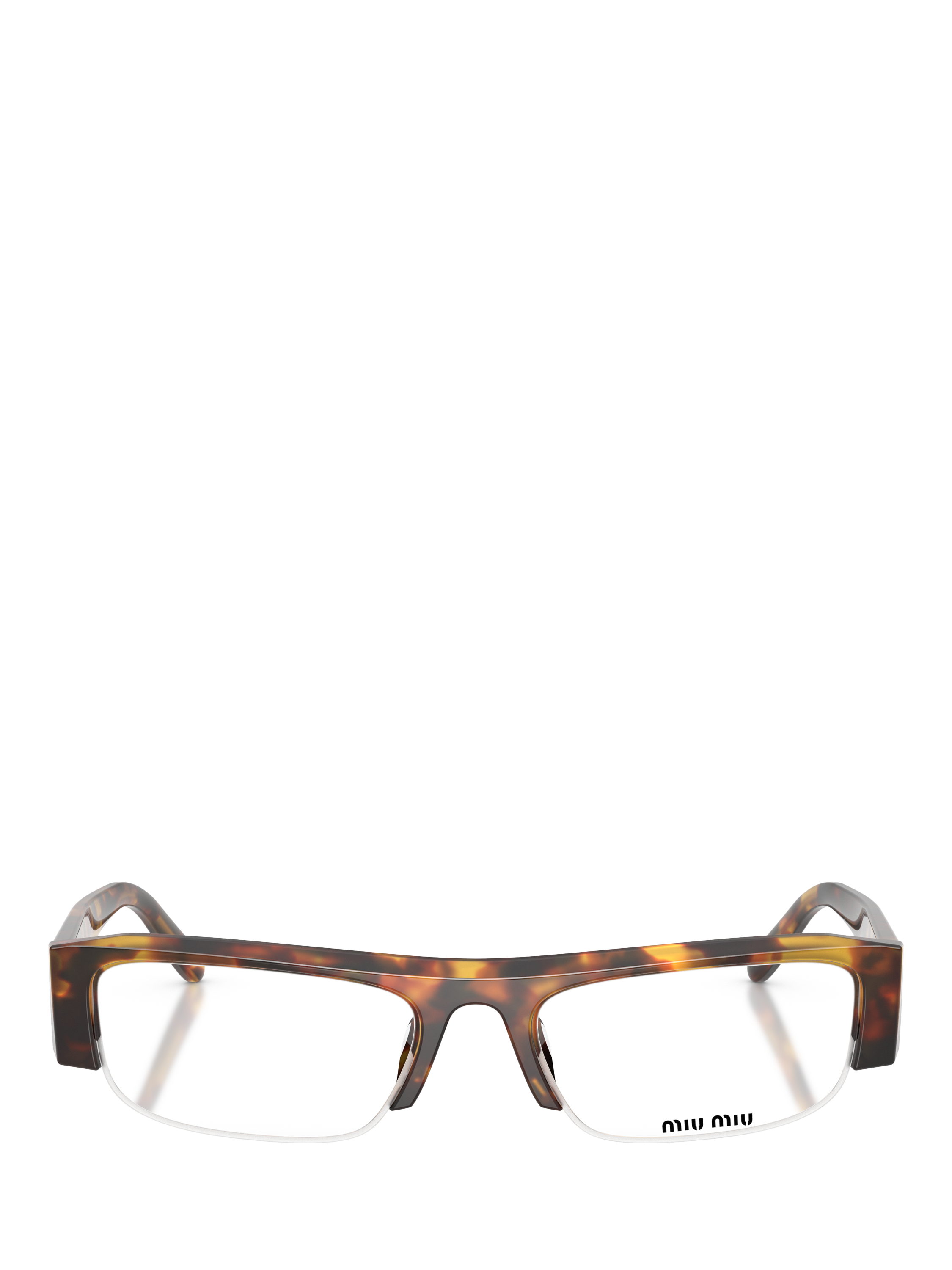 Product image 2 of 5, which shows Miu Miu MU B07S14 Women's Rectangular Sunglasses, Honey Havana