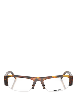 Miu Miu MU B07S14 Women's Rectangular Sunglasses, Honey Havana - view 2, Honey Havana