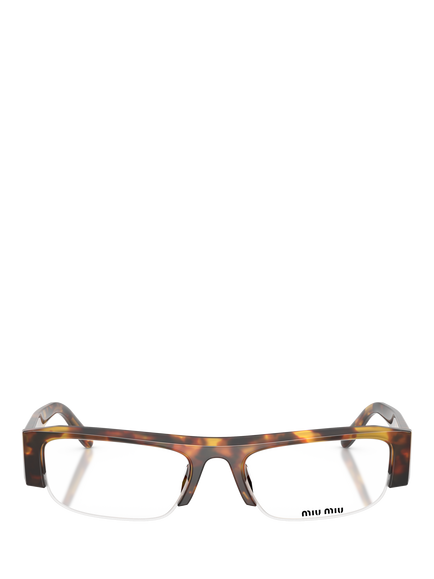 Miu Miu MU B07S14 Women's Rectangular Sunglasses, Honey Havana - view 2, Honey Havana