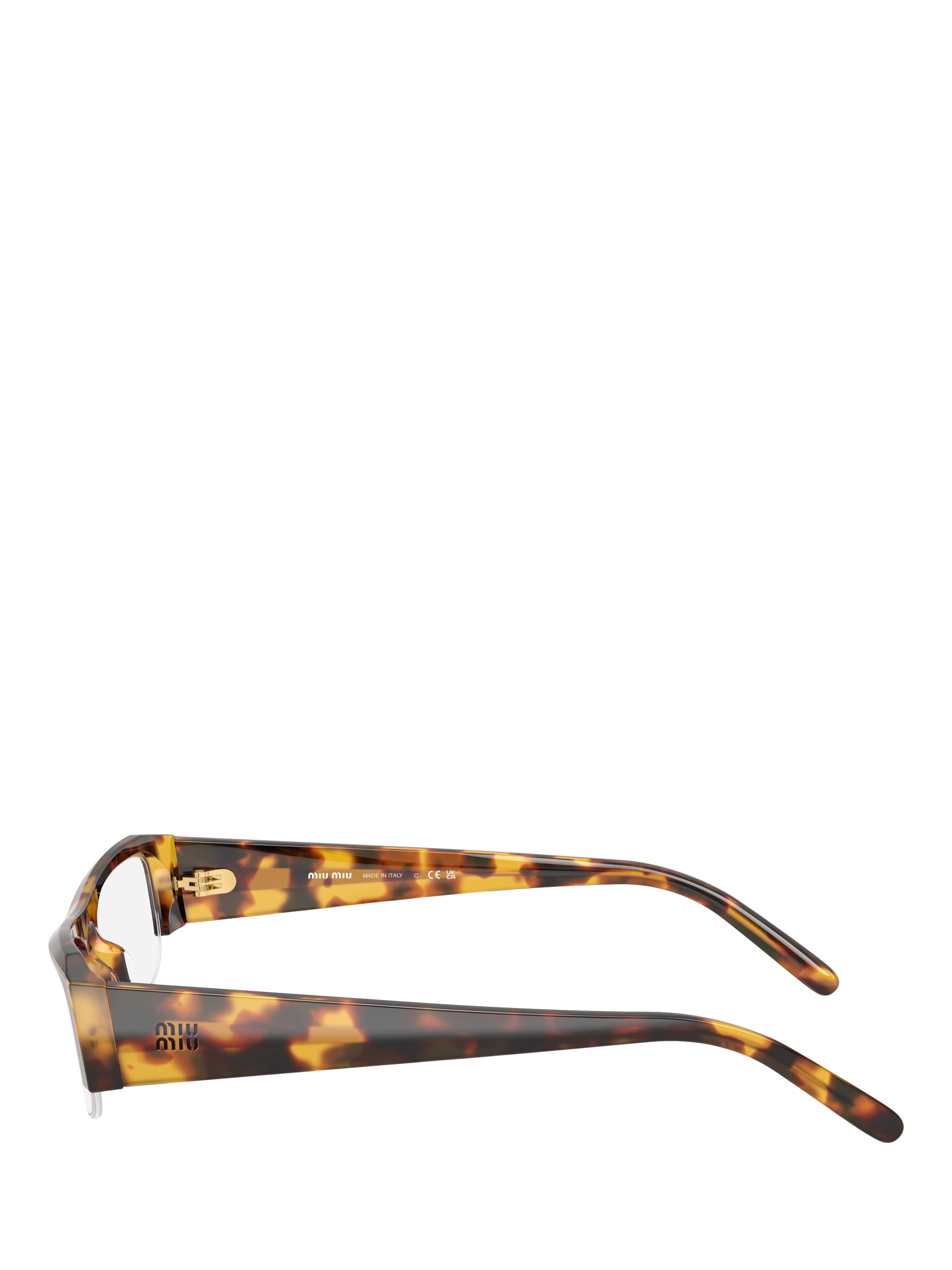 Product image 3 of 5, which shows Miu Miu MU B07S14 Women's Rectangular Sunglasses, Honey Havana