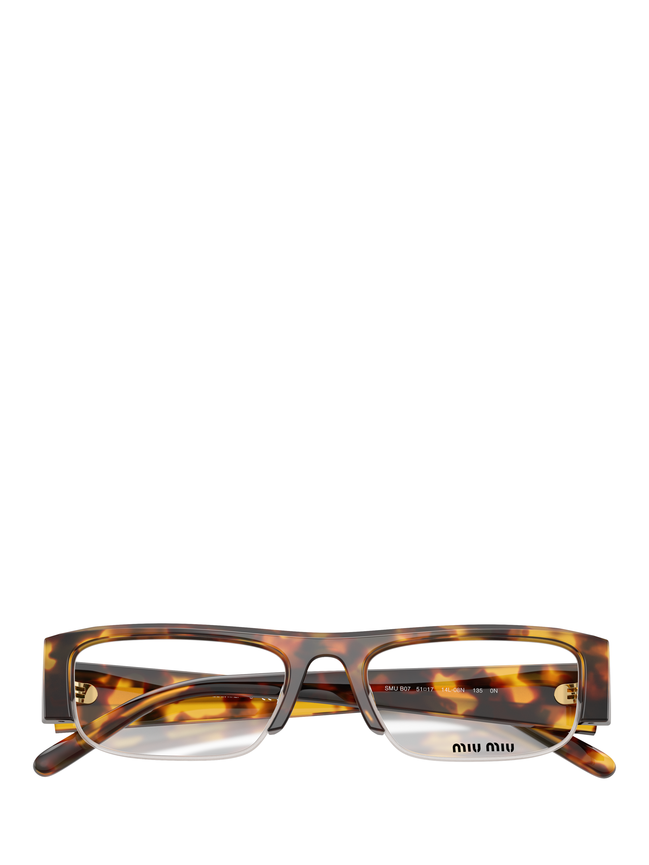 Product image 5 of 5, which shows Miu Miu MU B07S14 Women's Rectangular Sunglasses, Honey Havana