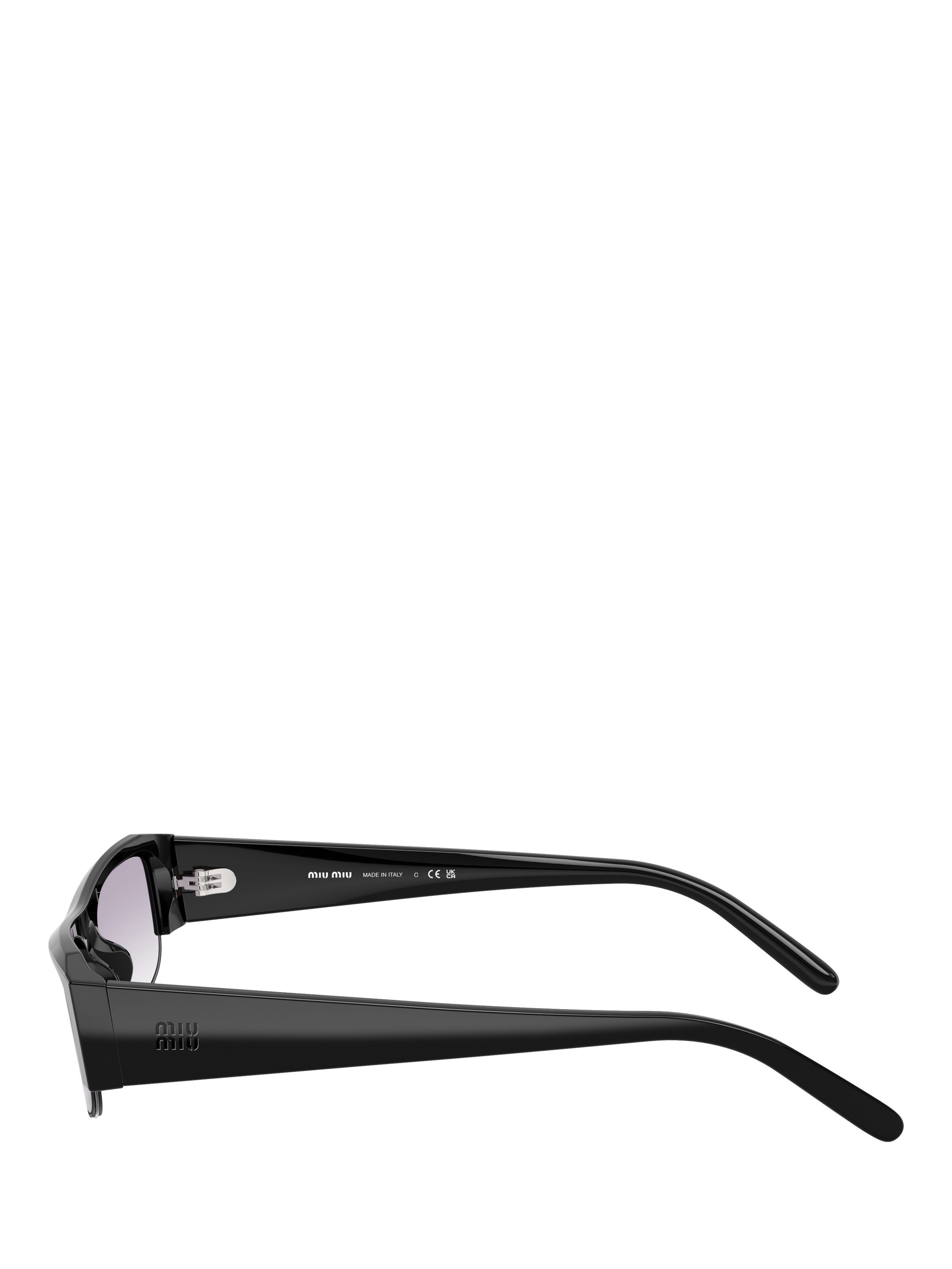 Product image 3 of 5, which shows Miu Miu MU B07S16 Women's Rectangular Sunglasses, Black/Grey