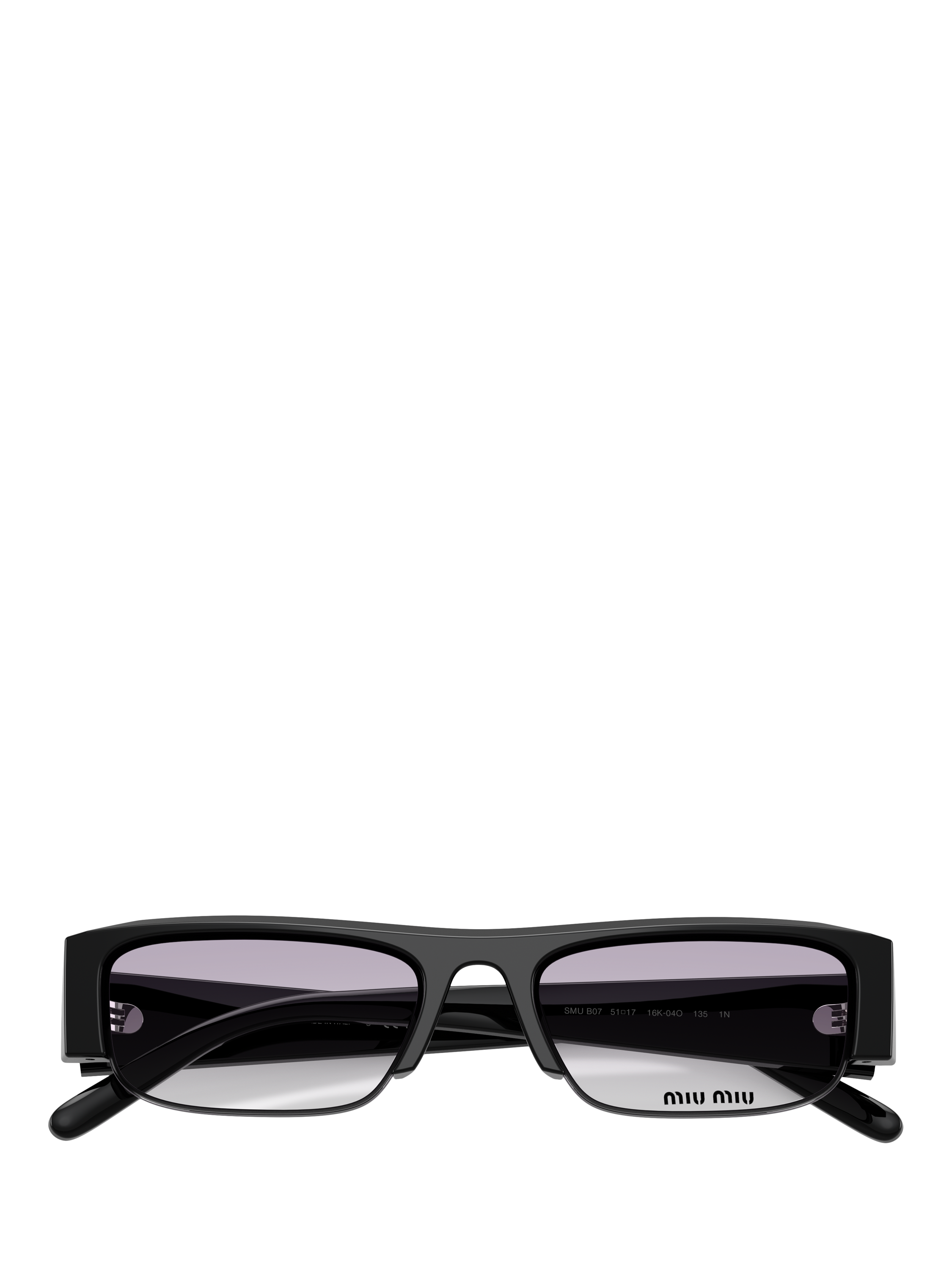 Product image 5 of 5, which shows Miu Miu MU B07S16 Women's Rectangular Sunglasses, Black/Grey