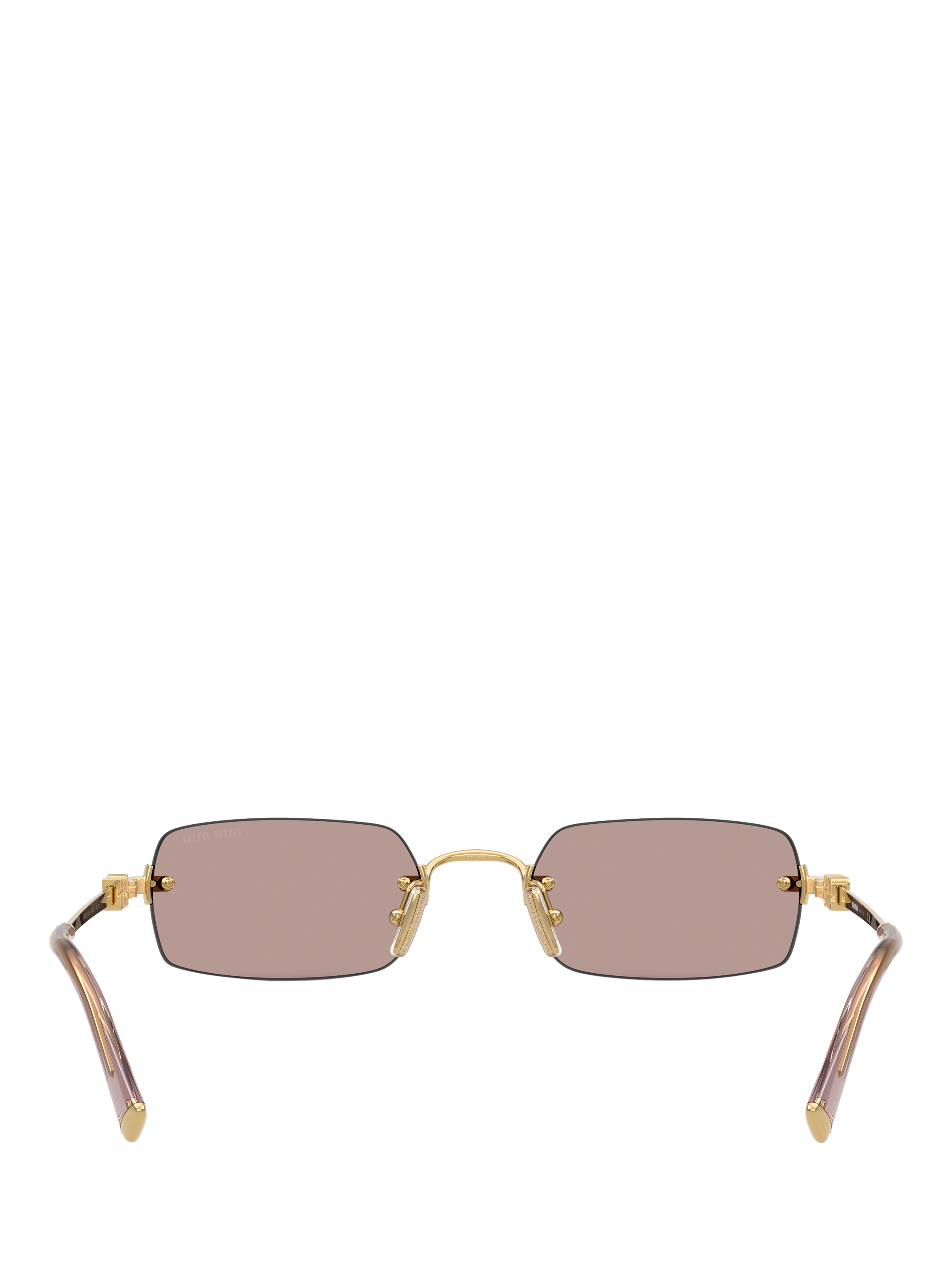 Product image 4 of 5, which shows Miu Miu MU B50S5 Women's Rectangular Sunglasses, Gold/Brown