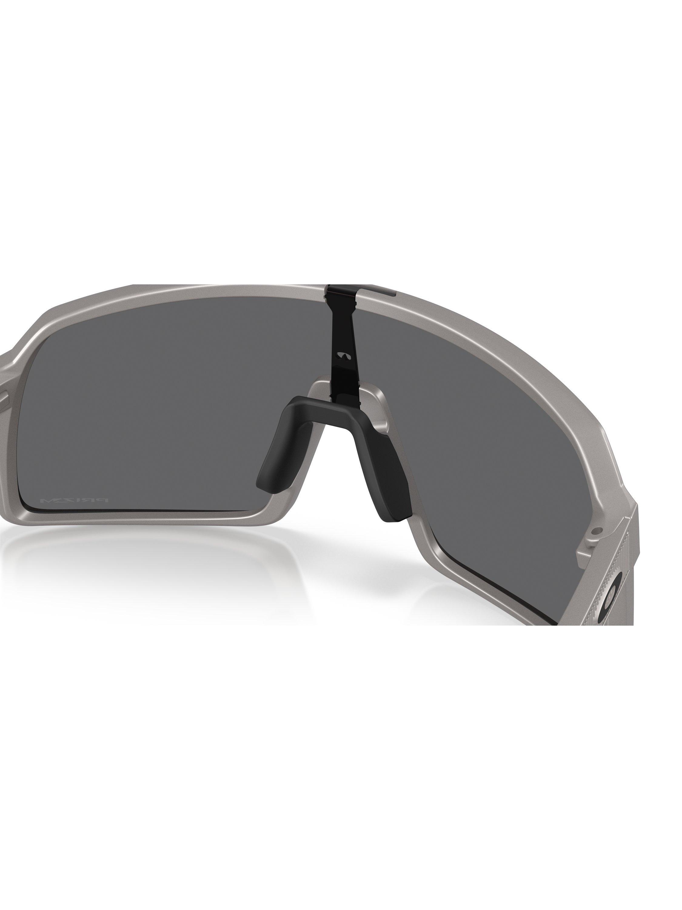 Product image 8 of 8, which shows Oakley OO9406 Men's Sutro Prizm Rectangular Sunglasses, Titanium/Grey