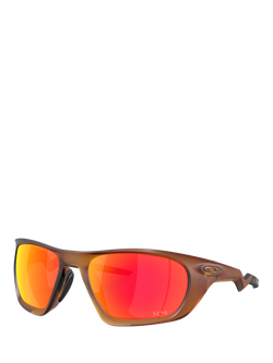 Oakley OO9431 Men's Rectangular Sunglasses, Matte Dark Amber/Mirror Orange, Matte Dark Amber/Mirror Orange