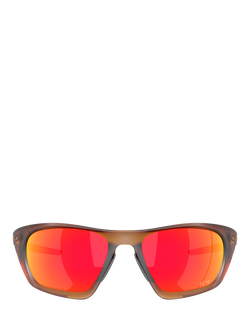 Oakley OO9431 Men's Rectangular Sunglasses, Matte Dark Amber/Mirror Orange - view 2, Matte Dark Amber/Mirror Orange