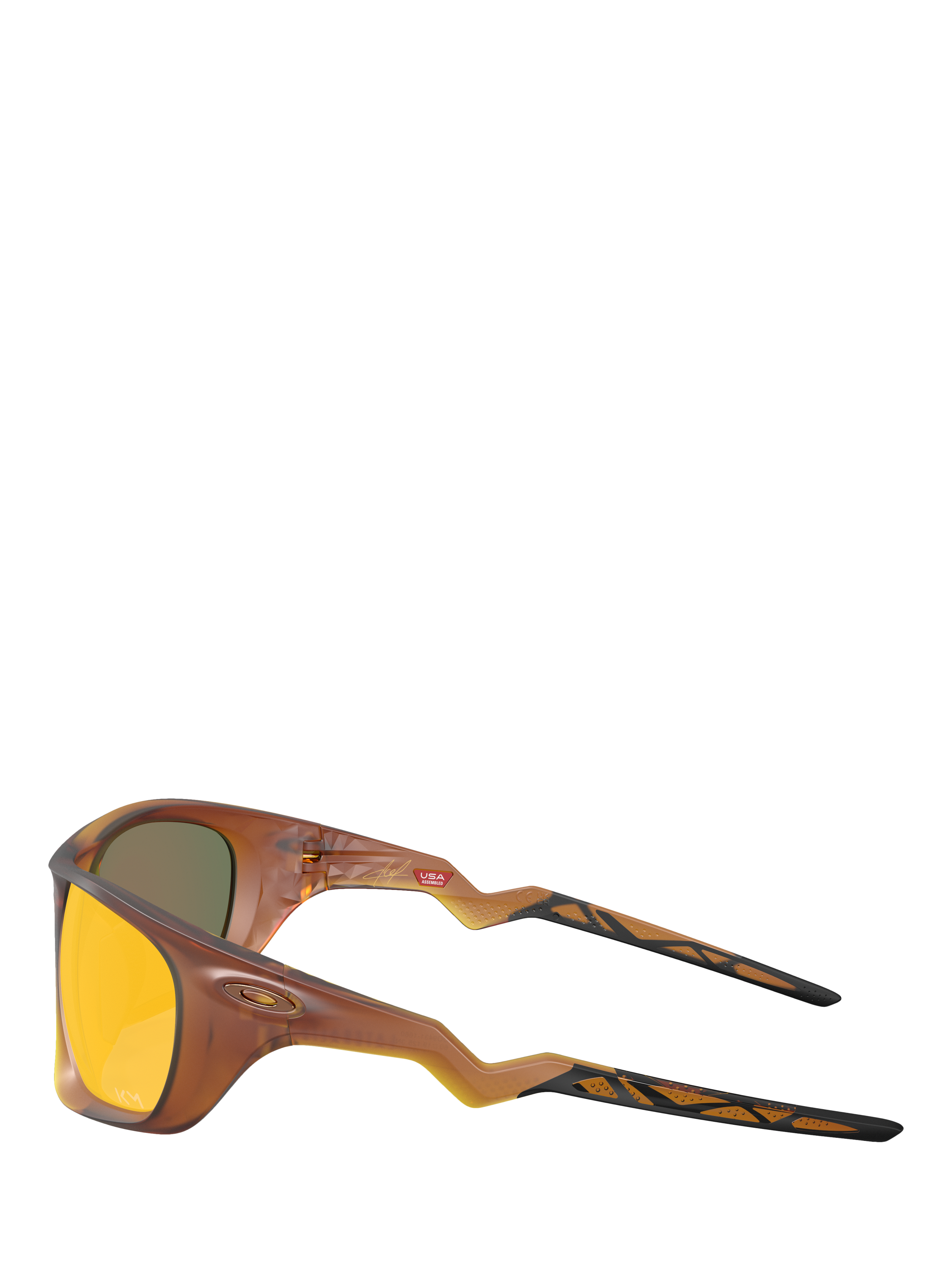 Product image 3 of 6, which shows Oakley OO9431 Men's Rectangular Sunglasses, Matte Dark Amber/Mirror Orange